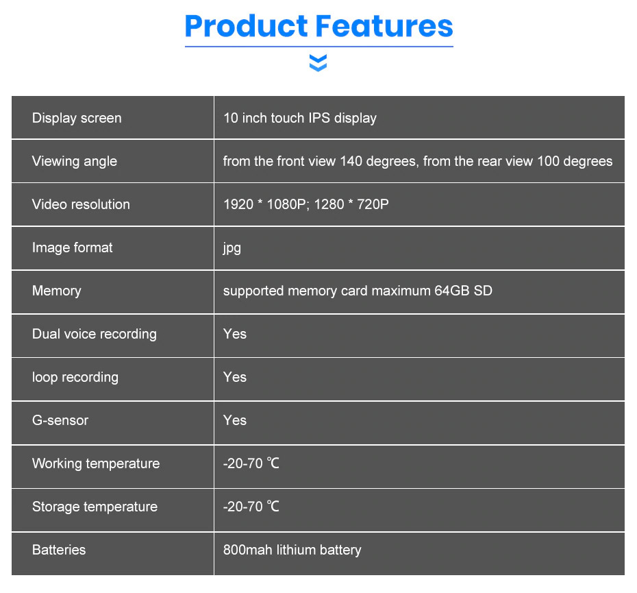 mirror dash cam product feature