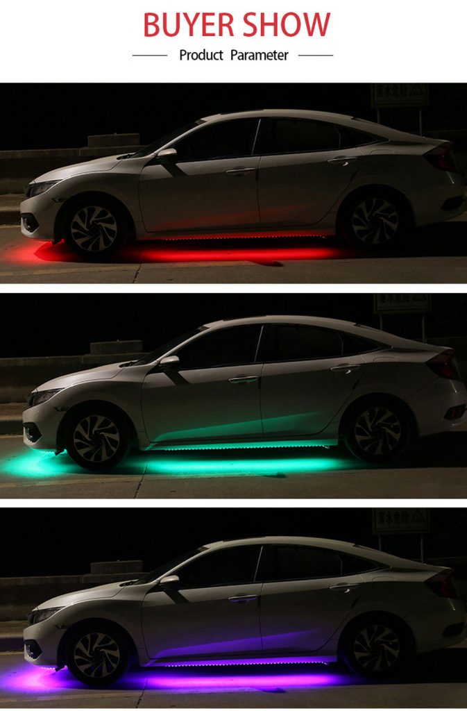 LED Lights Under Car Flexible Underglow Strip Light IVOOE