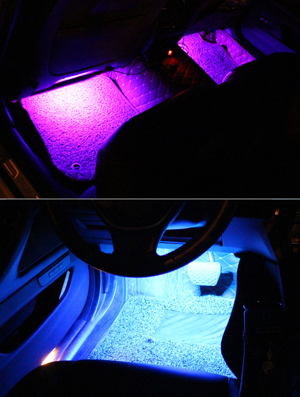 interior car lights blue