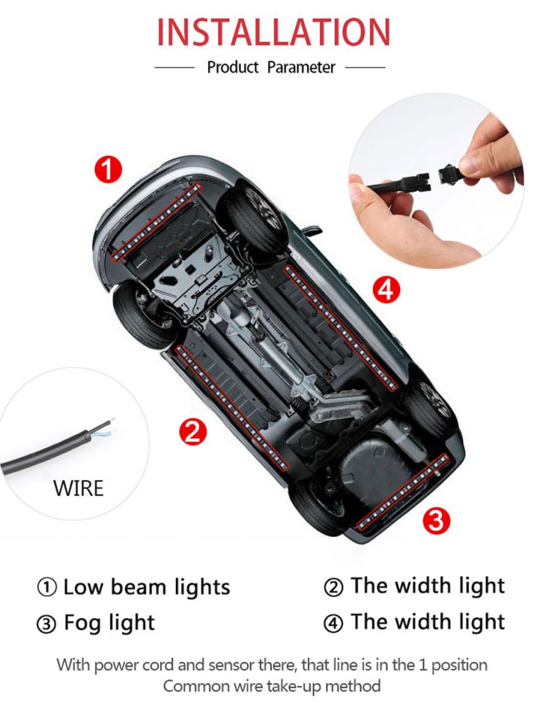 LED Lights Under Car Flexible Underglow Strip Light IVOOE