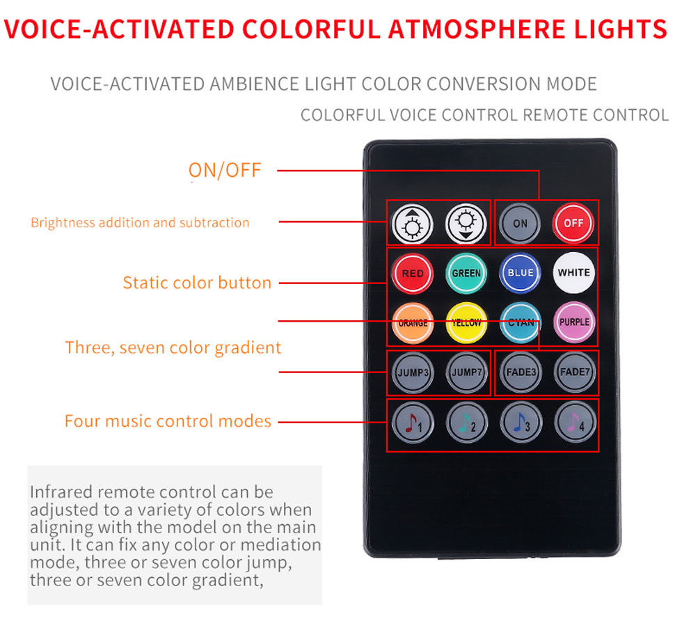 voice activated colorful atmosphere lights