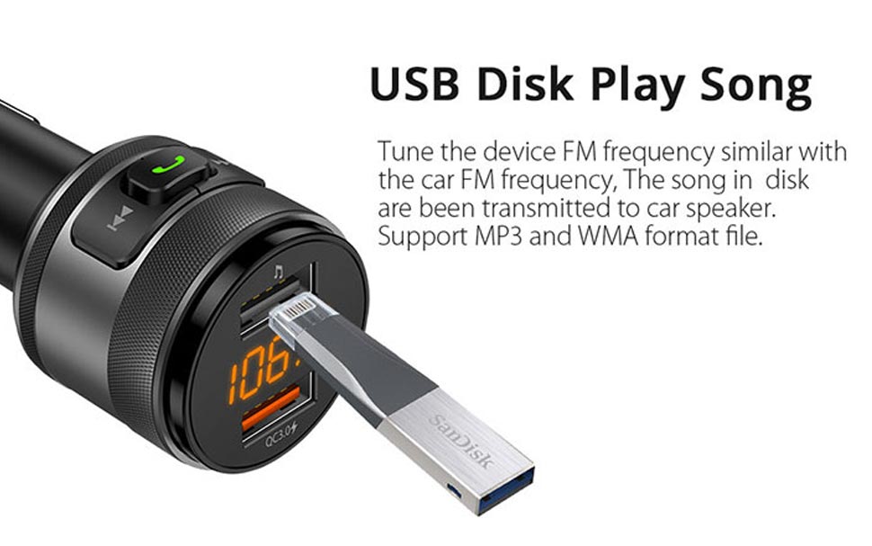 car bluetooth transmitter usb